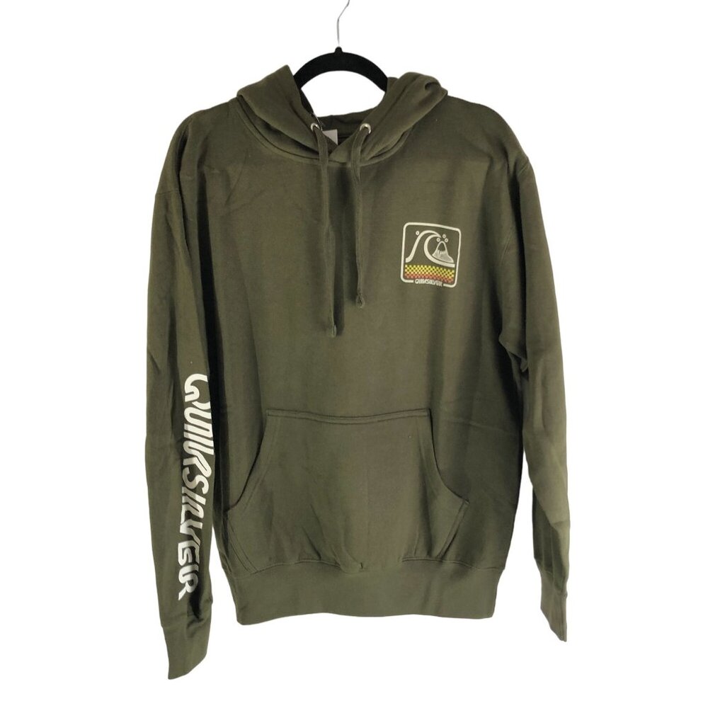 Quiksilver Mens Bubble Buggy Pullover Drawstring Hoodie Olive Green Size M